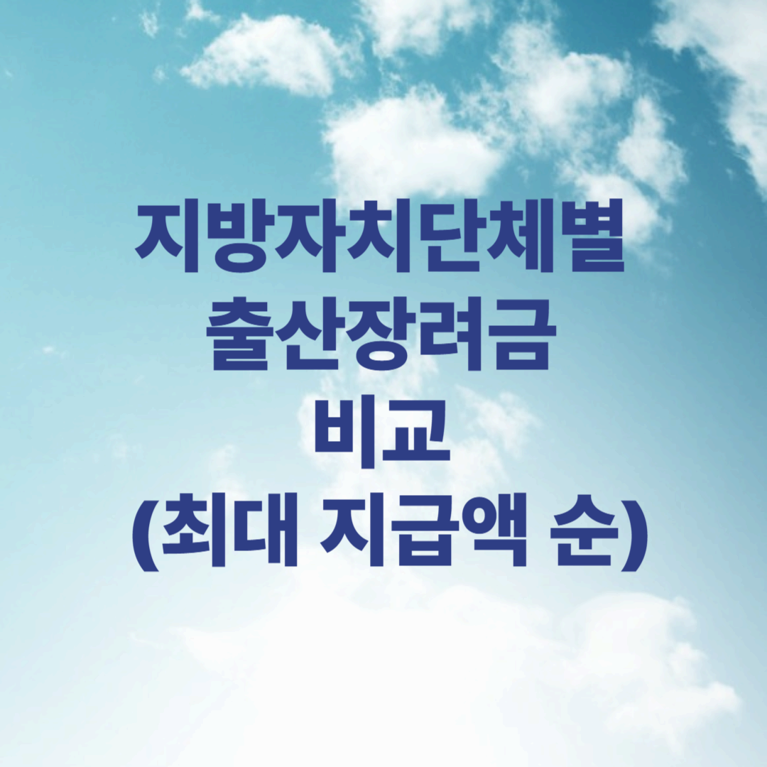 지방자치단체별 출산장려금 비교 (최대 지급액 순)