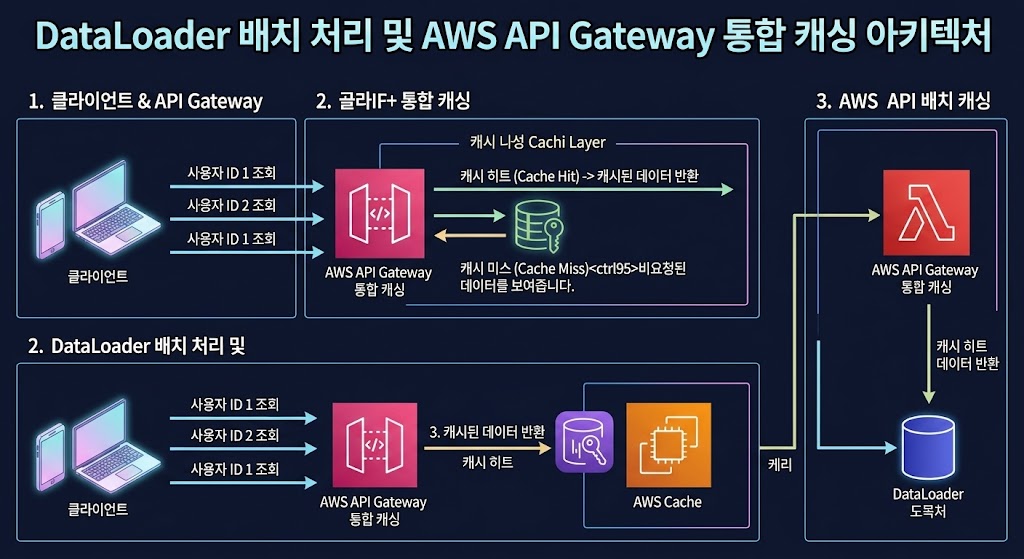 GraphQL의 N+1 쿼리 문제를 해결하고 응답 지연을 최소화하기 위한 DataLoader 배치 처리 및 통합 캐싱 모니터링