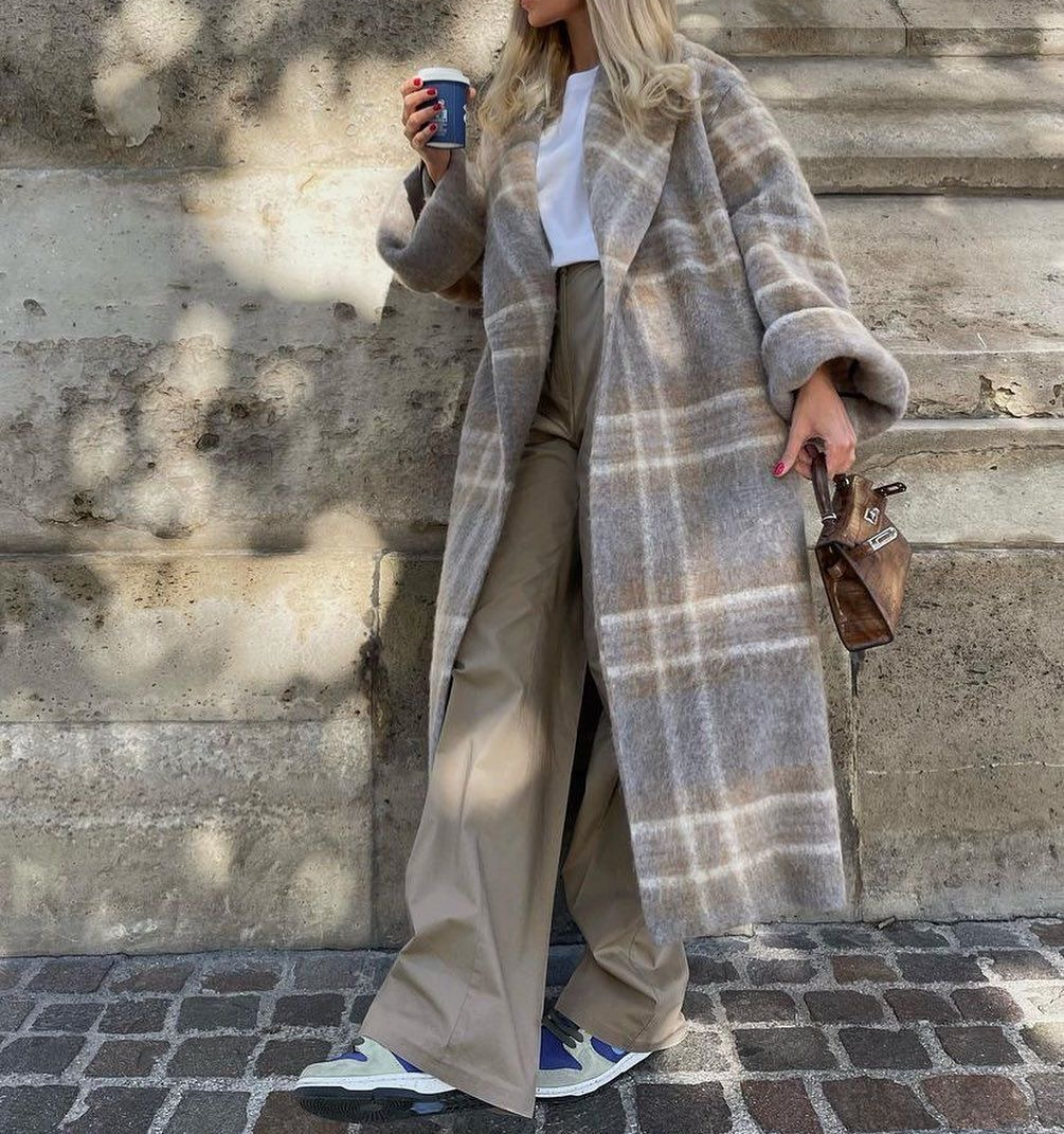 체크패턴 아우터 스타일