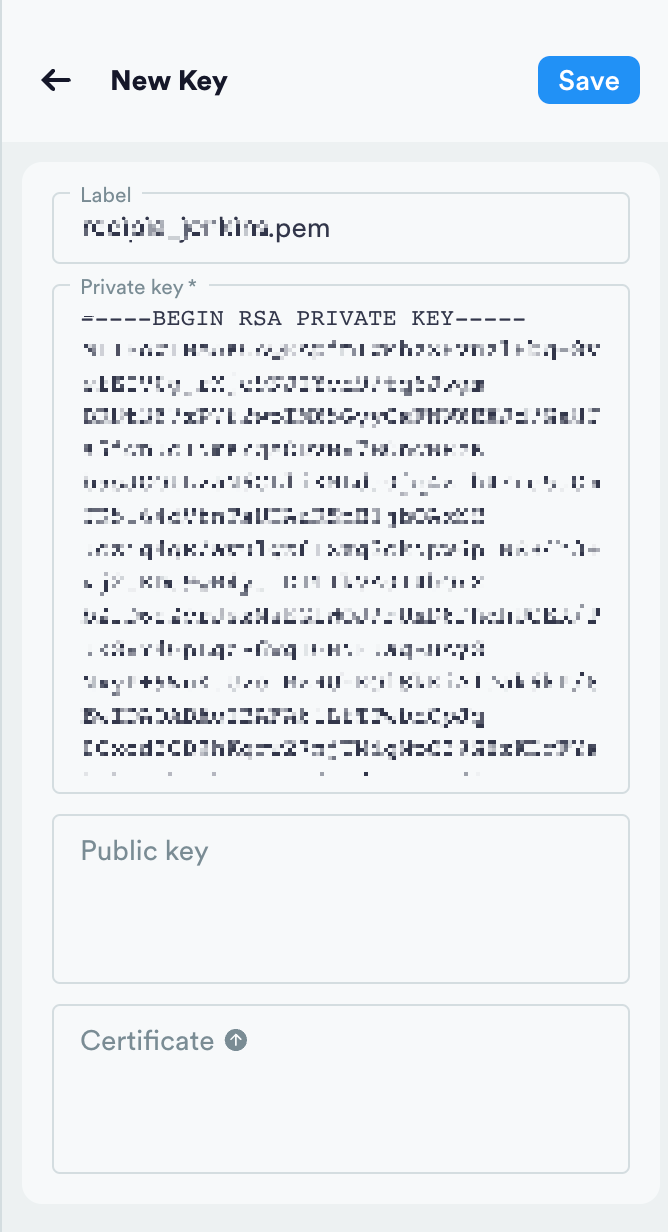 new key