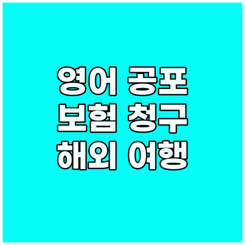 영어 울렁증 극복! 해외 여행 보험 ..