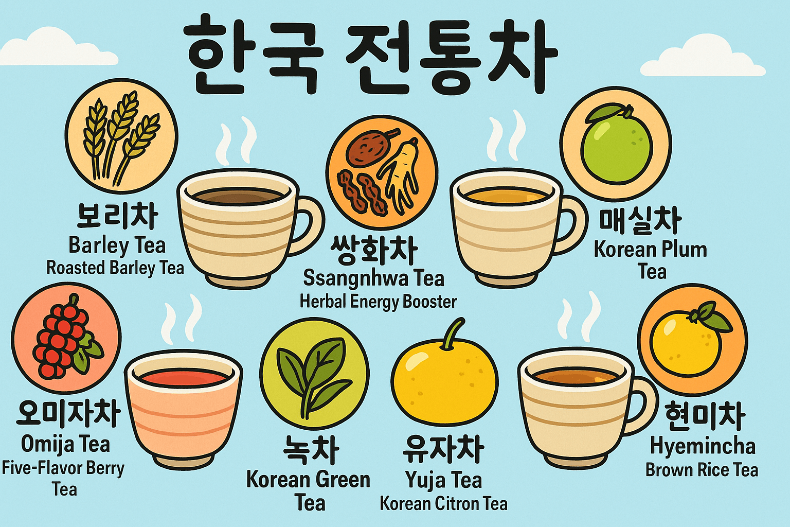 한국 차 종류별 건강 효능 비교 분석