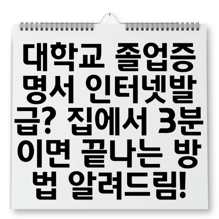 대학교 졸업증명서 인터넷발급 집에서 3분이면 끝나는 방법 알려드림!