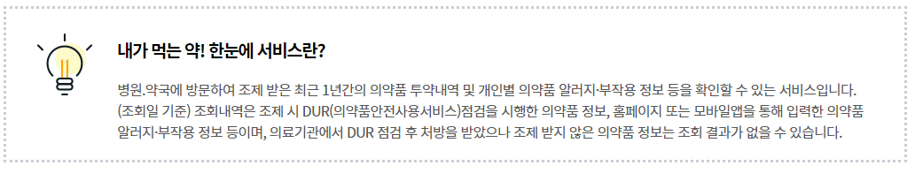 내가 먹는약 한눈에 서비스