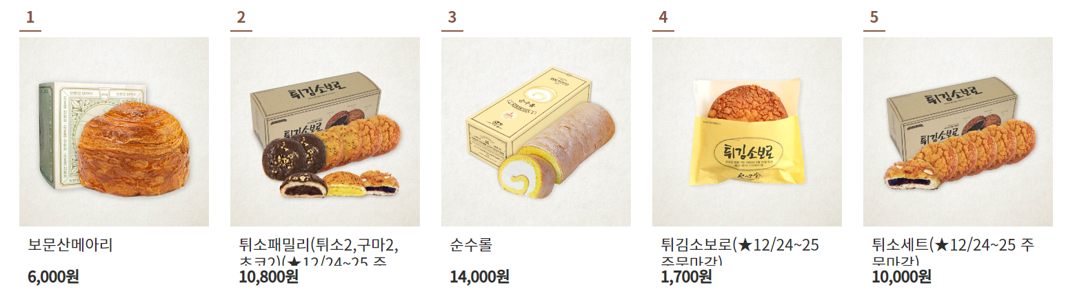 성심당 빵 가격표