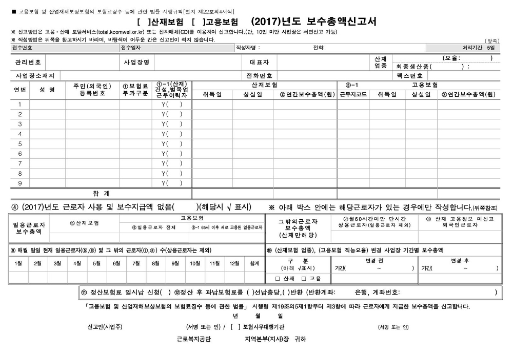 2024년 건강보험, 국민연금 보수총액 신고 기간 2