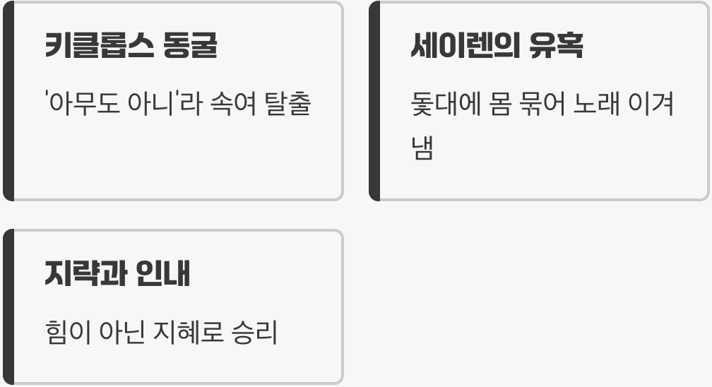둘째&amp;#44; 지혜로 역경을 헤쳐 나가는 영웅