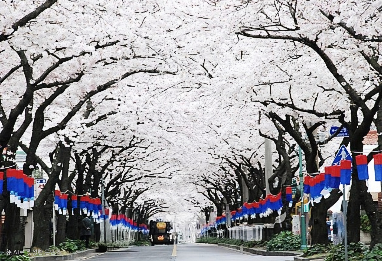 제주 전농로 벚꽃축제 ai 이미지