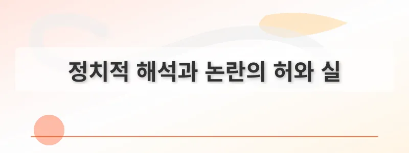 정치적 해석과 논란의 허와 실
