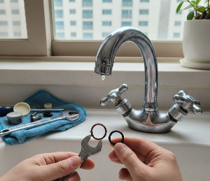 Replacing the faucet washer
