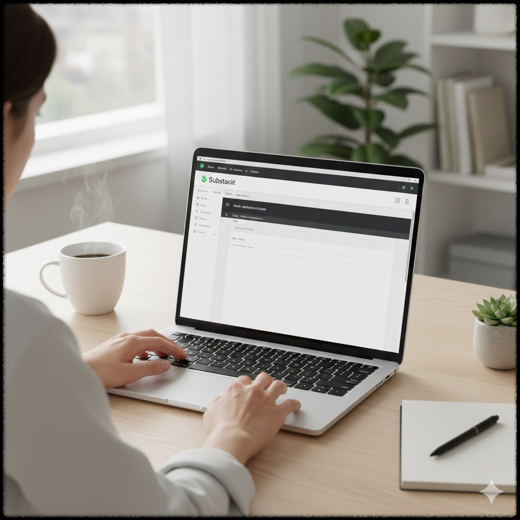 Substack에서 뉴스레터 콘텐츠를 작성하는 모습
