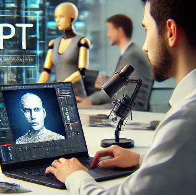 ai 작업중인 남자의 모습