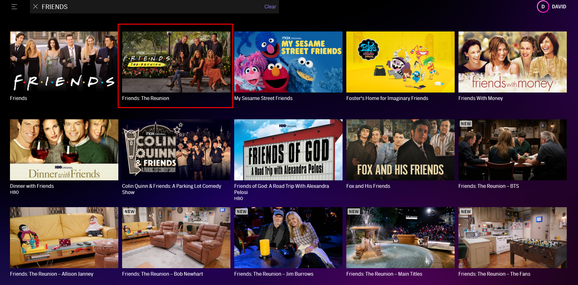 프렌즈를 검색합니다.