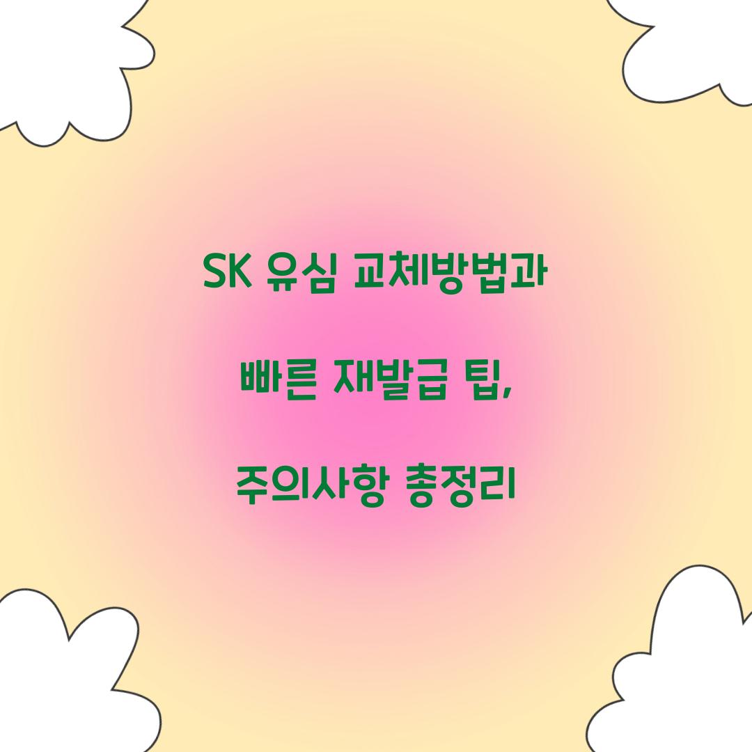 SK 유심 교체방법