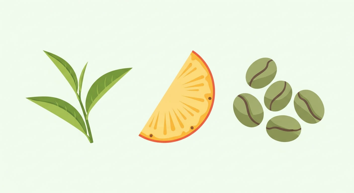 녹차 카테킨·가르시니아·커피빈 비교분석