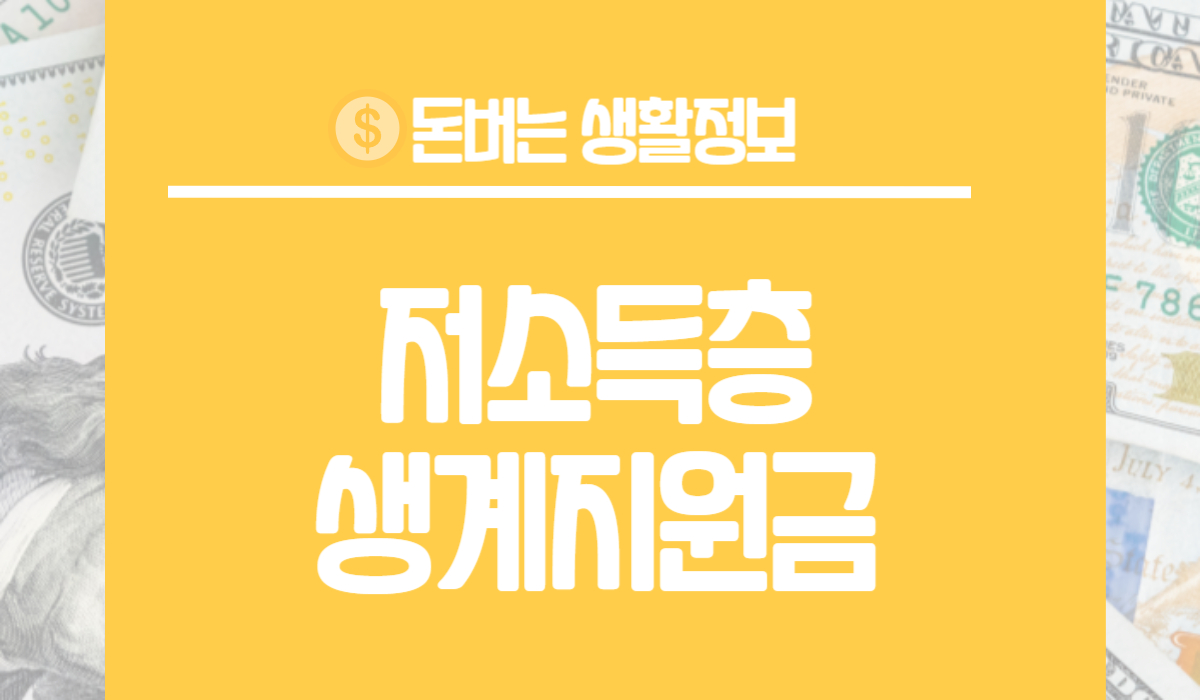 저소득층 생계지원금