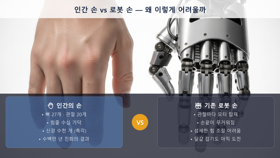 인간 손과 로봇 손