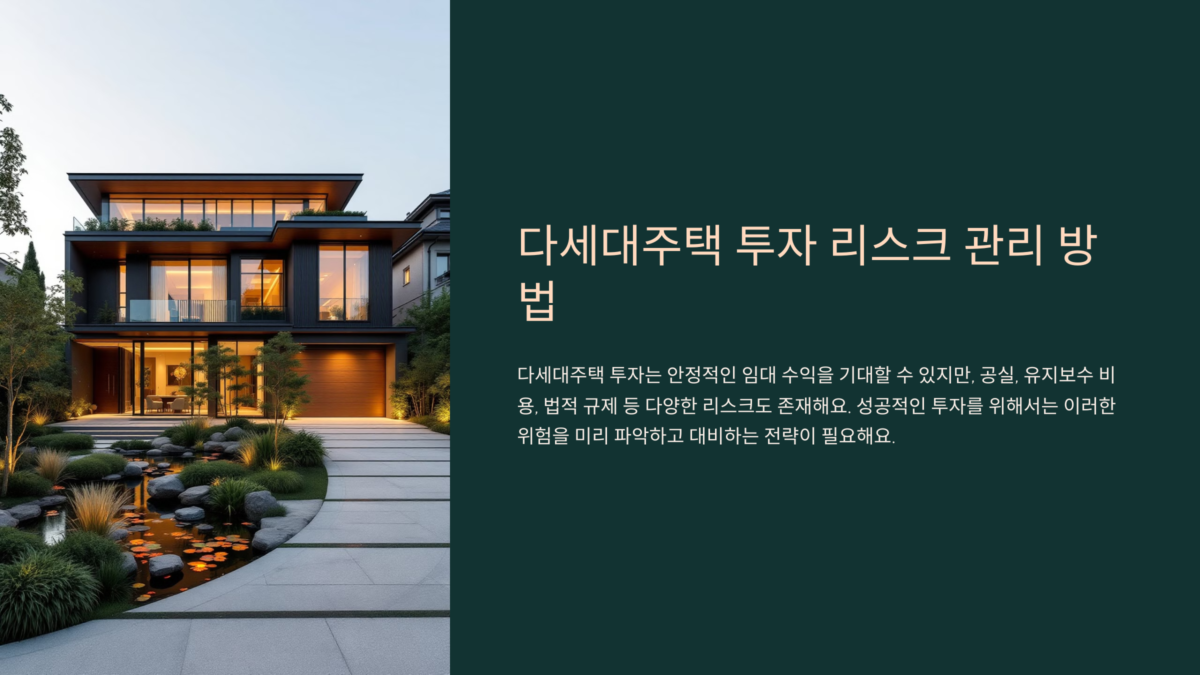 다세대주택 투자 리스크 관리 방법