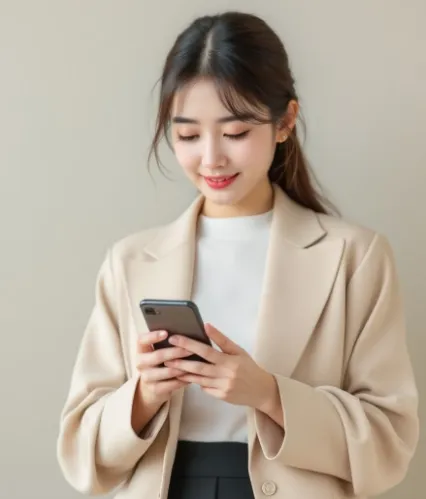 경기도 청년기본소득 신청 후 핸드폰으로 확인중인 청년