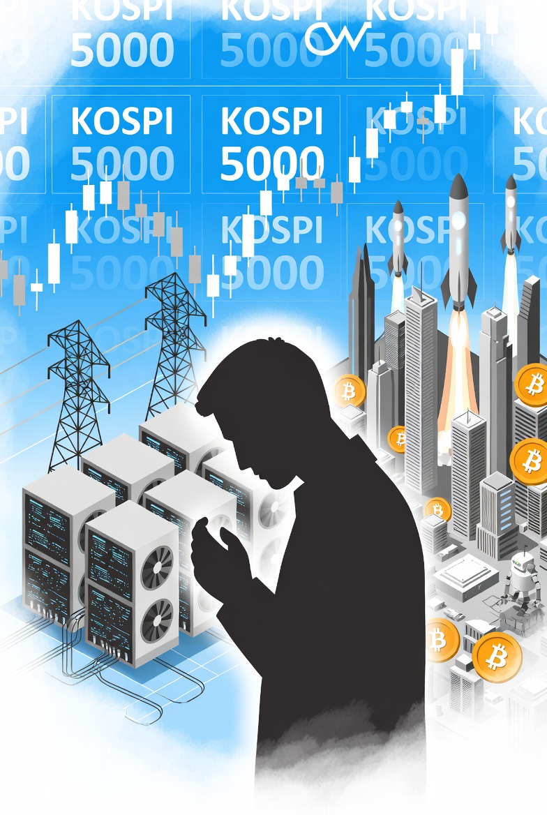 AI·코인·주가 변동 일러스트