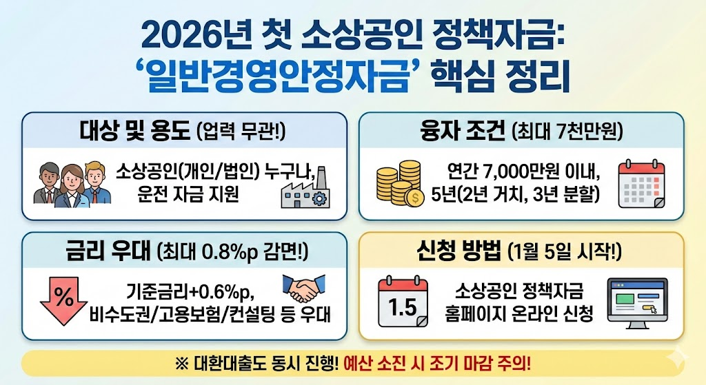 2026년 첫 정책자금 – 업력 무관 최대 7,000만 원 지원!