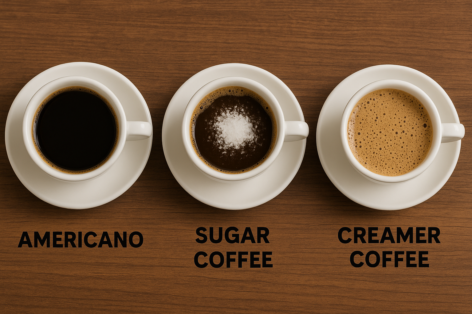 아메리카노, 설탕커피, 프림커피
