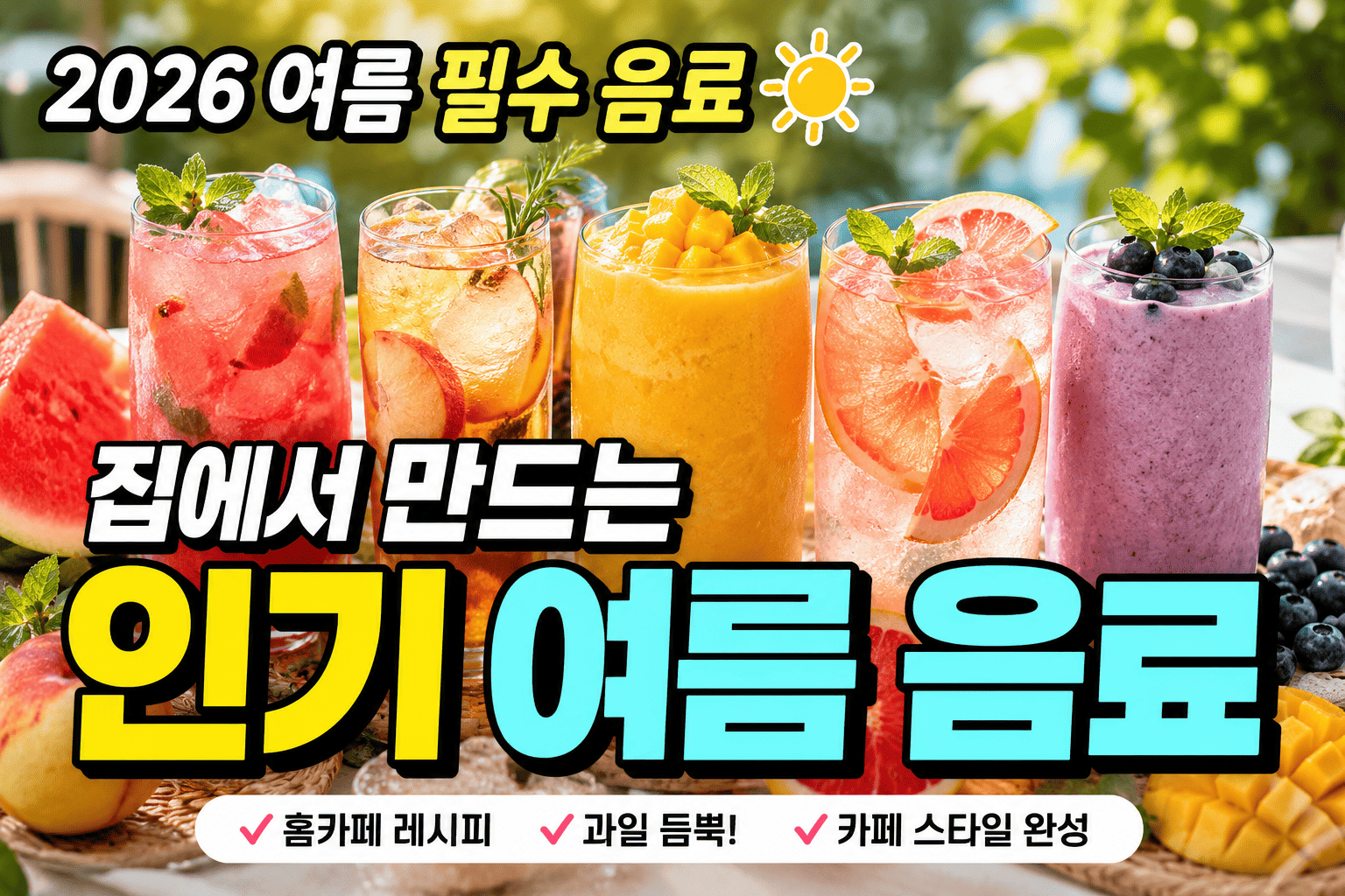 2026 인기 여름 음료 (홈메이드, 과일음료, 카페스타일)