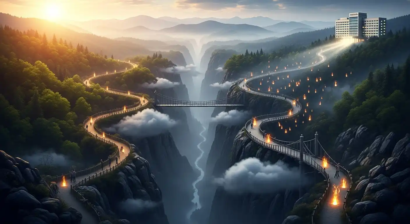 <img src="drug_development_valley_of_death_and_single_success.webp" alt="신약 개발의 극적인 여정을 '죽음의 계곡'으로 표현한 이미지 입니다">