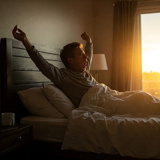 일출과 함께 깨어나는 사람