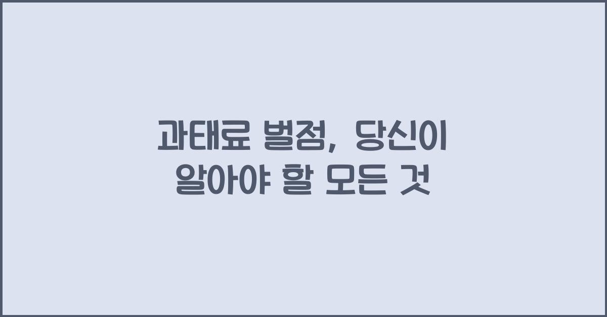 과태료 벌점