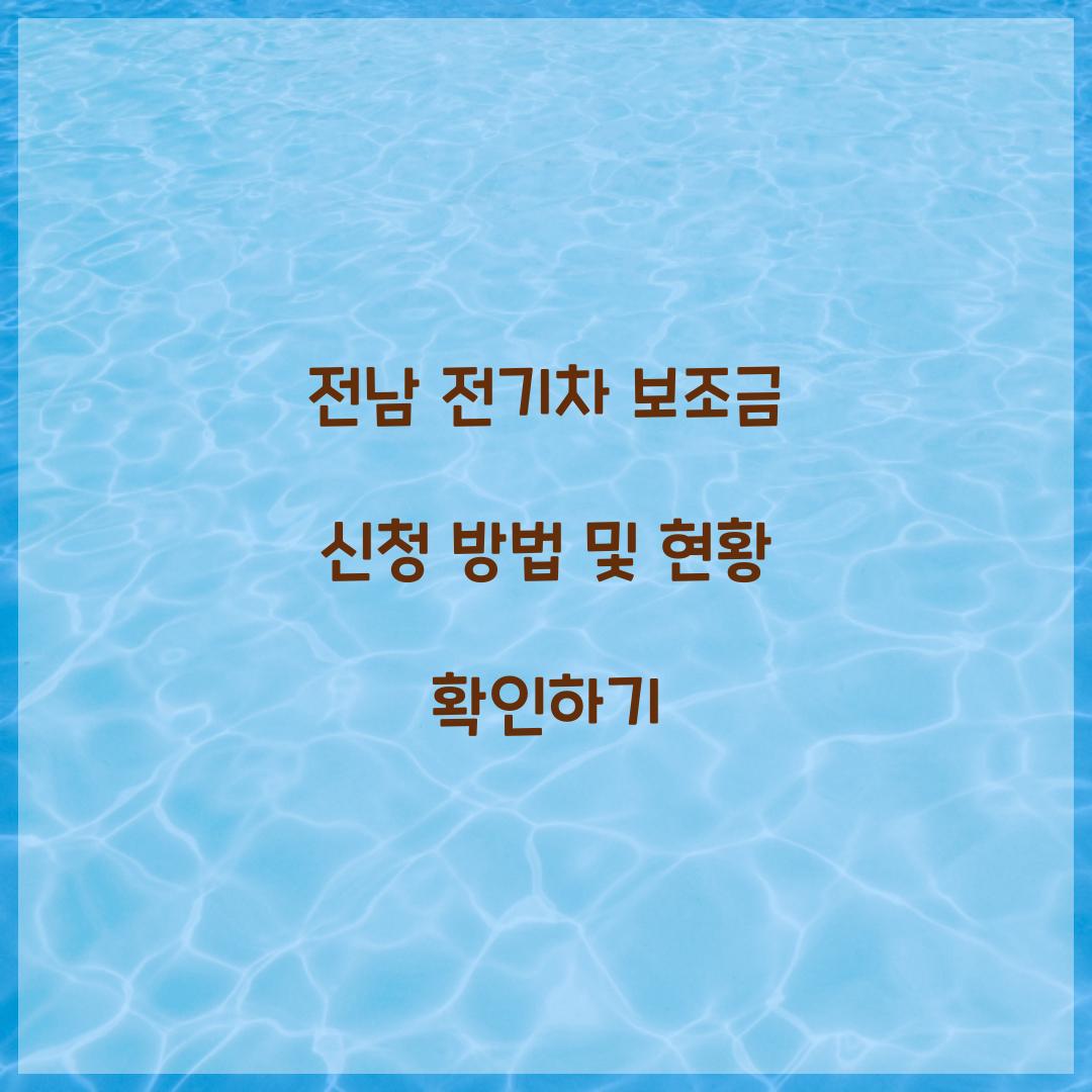 전남 전기차 보조금