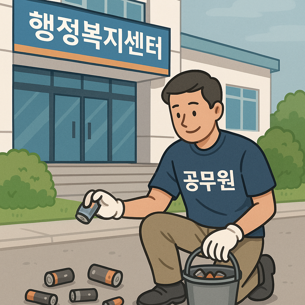 수원시 행정복지센터 공무원 폐건전지 수거 할당, 이러려고 공무원 되었나