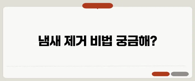 집안 냄새 없애는 방법 베이킹소다 활용이 핵심