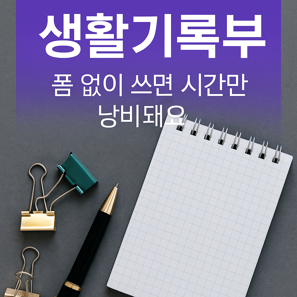 생활기록부, 폼 없이 쓰면 시간만 낭비돼요