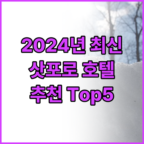 2024년 삿포로 추천 호텔 리모델링..