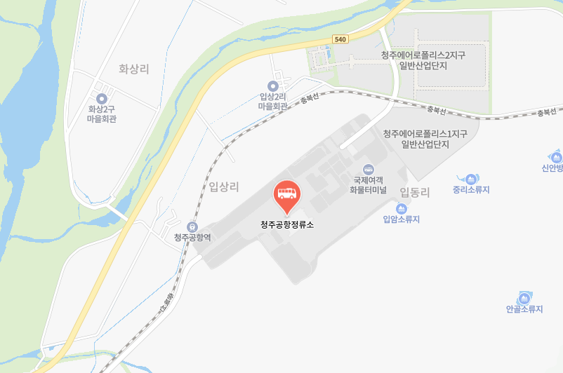 청주공항정류소 위치-지도