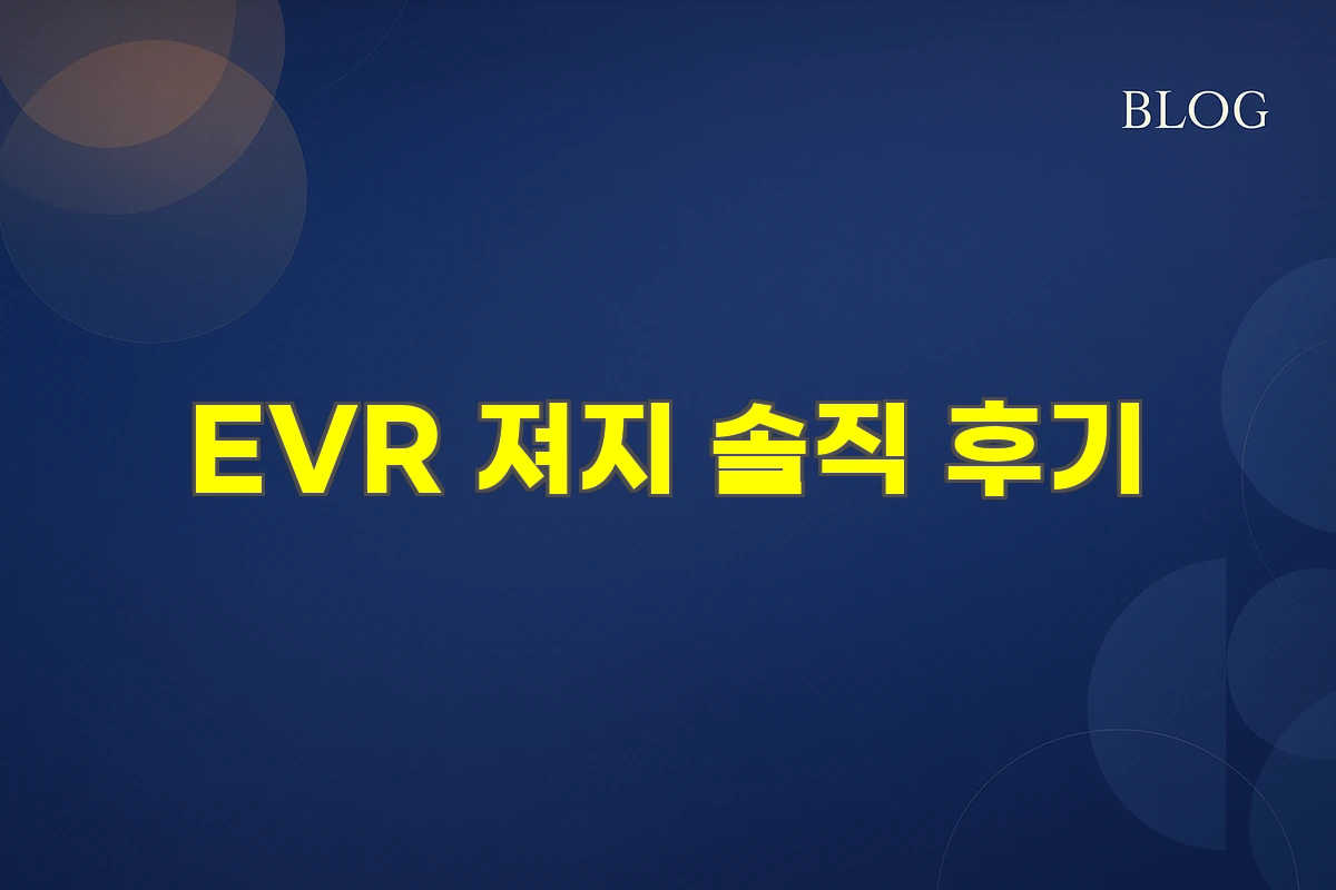EVR 져지 솔직 후기