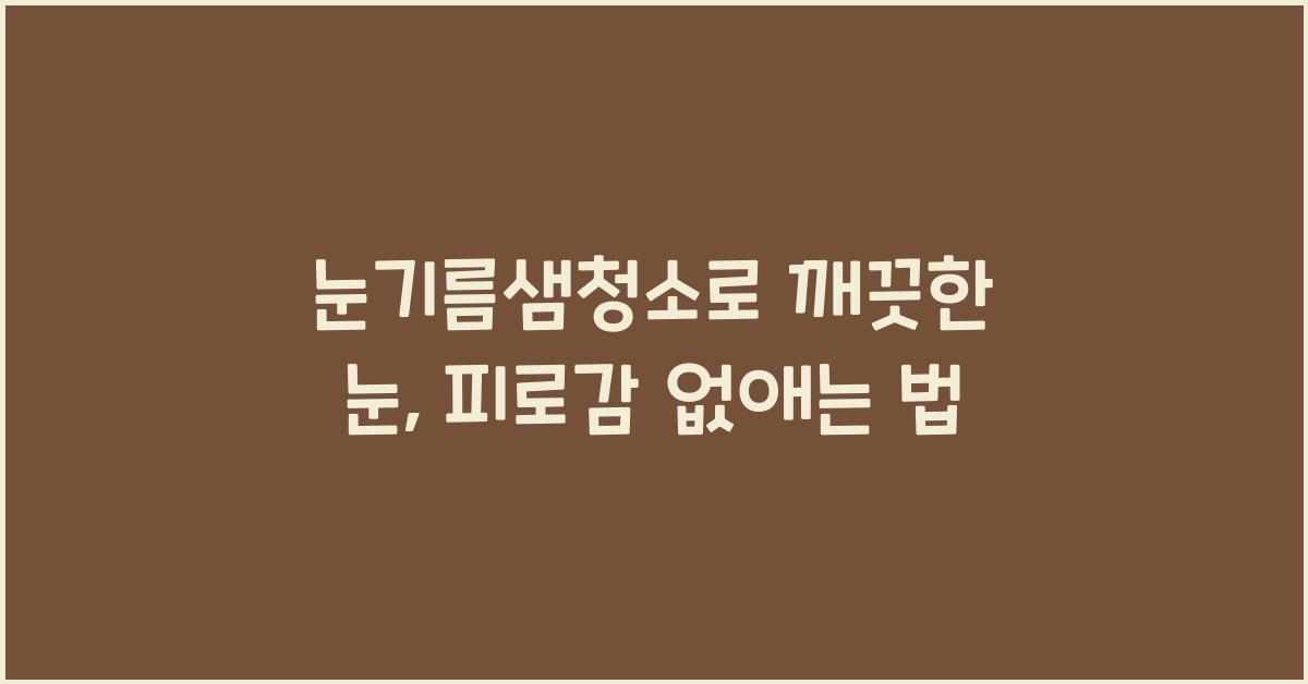 눈기름샘청소