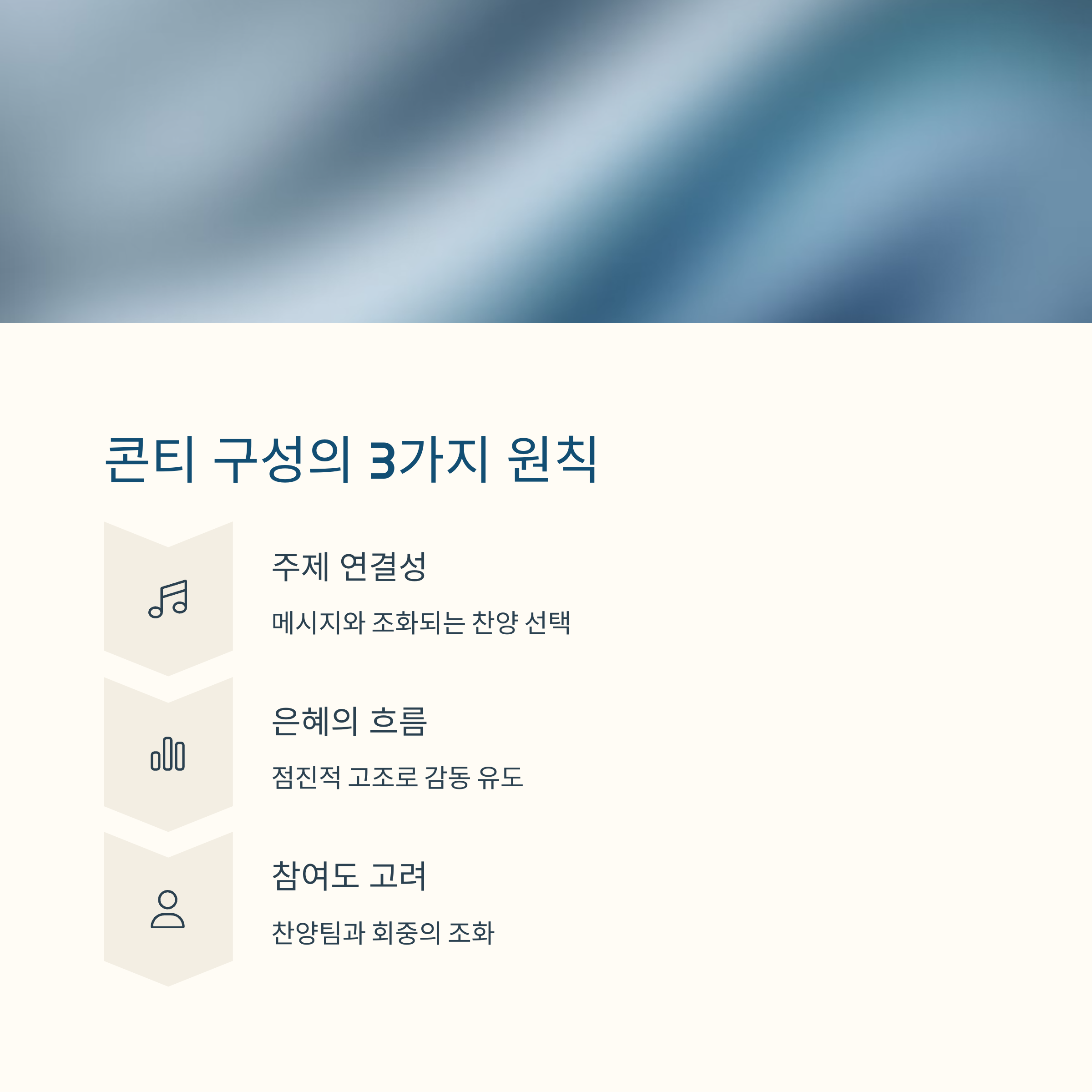 찬양 콘티 구성 원칙