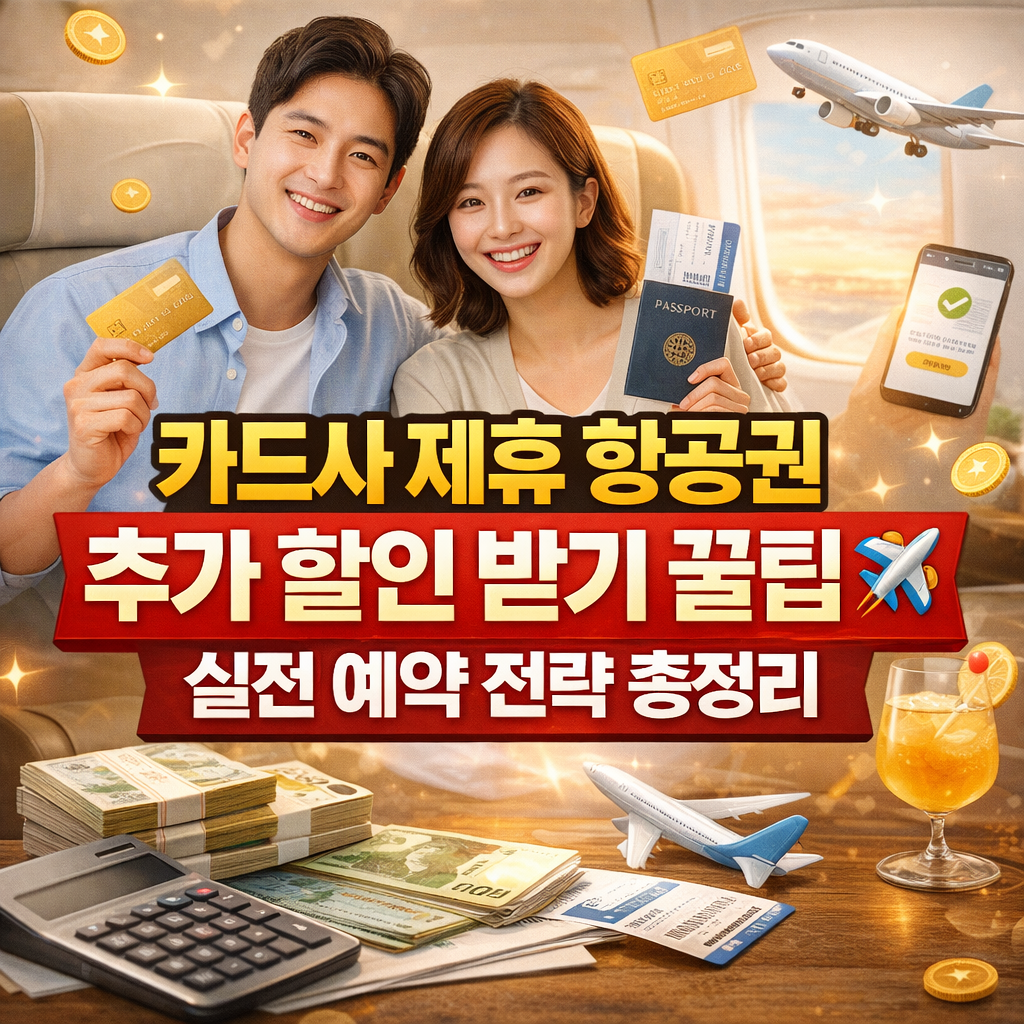 카드사 제휴 항공권 추가 할인 받기