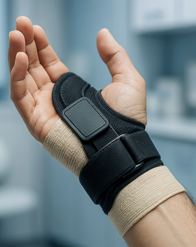 움직임을 제한하는 작은 깁스