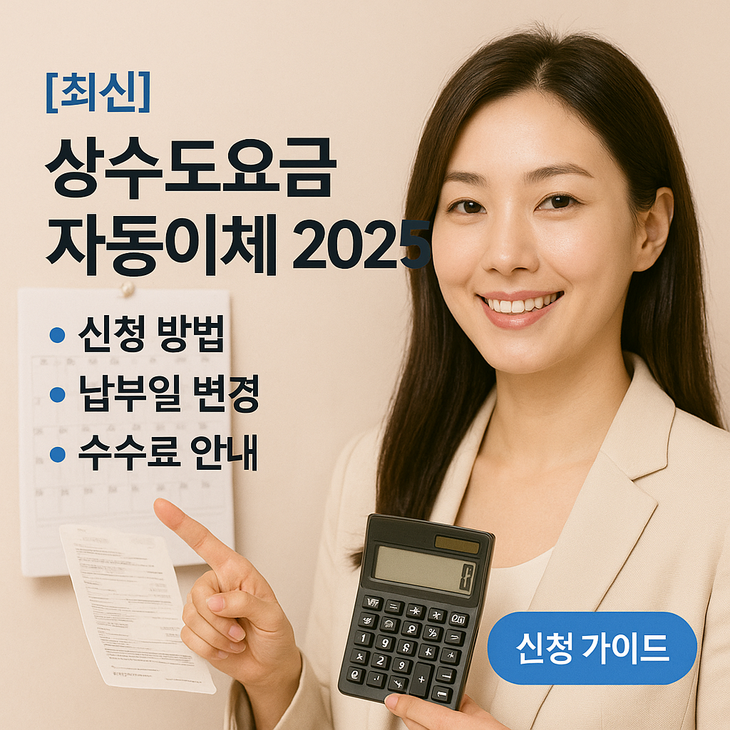 상수도요금 자동이체 2025 ｜ 신청 방법&middot;납부일 변경&middot;수수료 안내