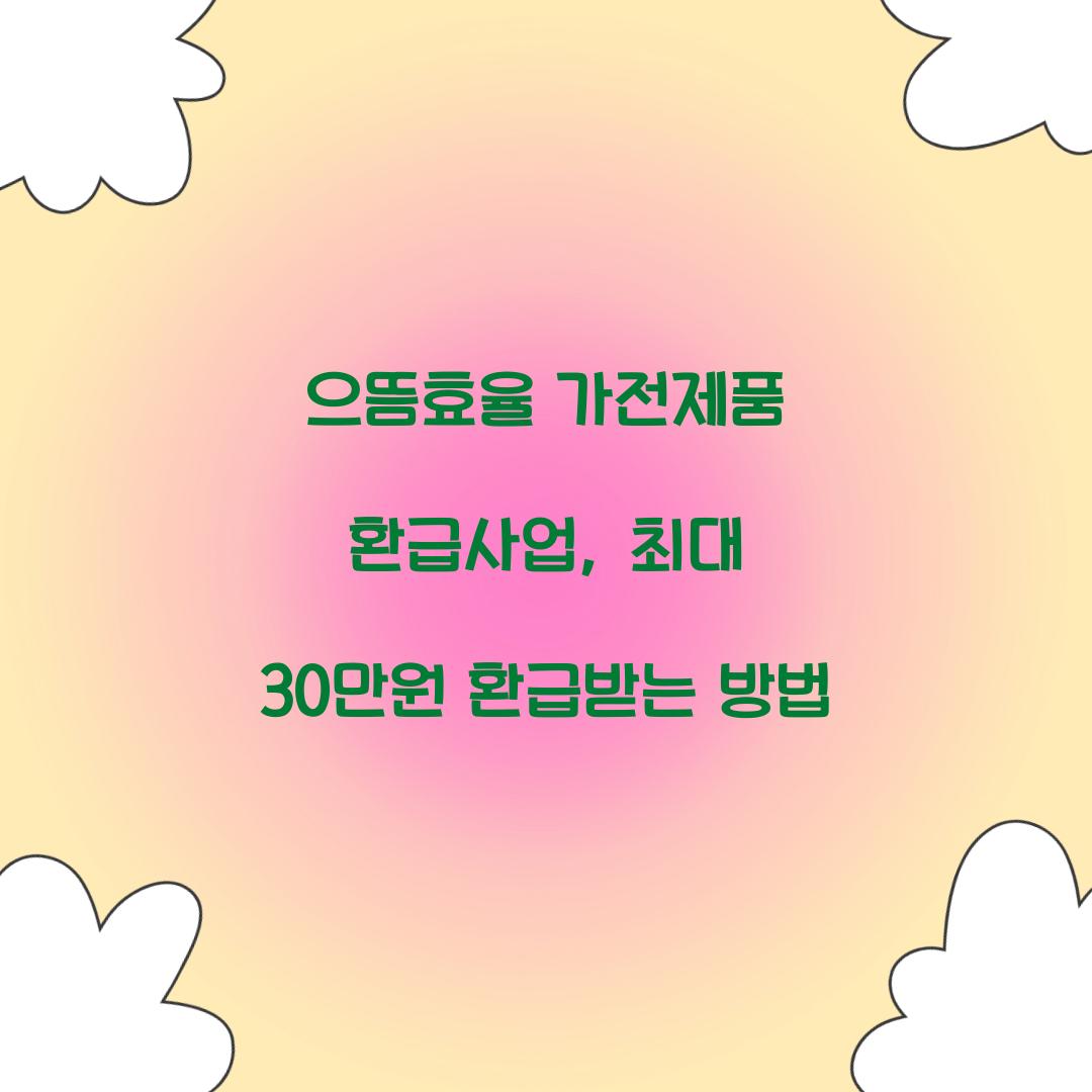 으뜸효율 가전제품 환급사업