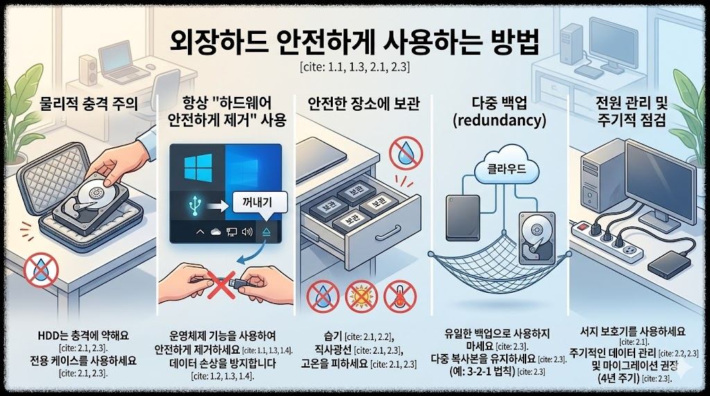 외장하드 안전하게 사용하는 방법, 데이터 날리기 전에 꼭 알아야 할 관리 습관