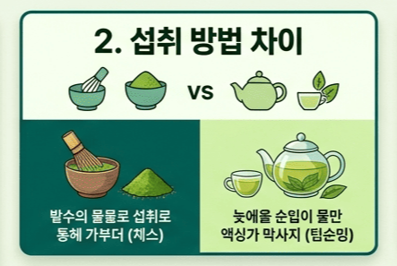 말차 녹차 차이