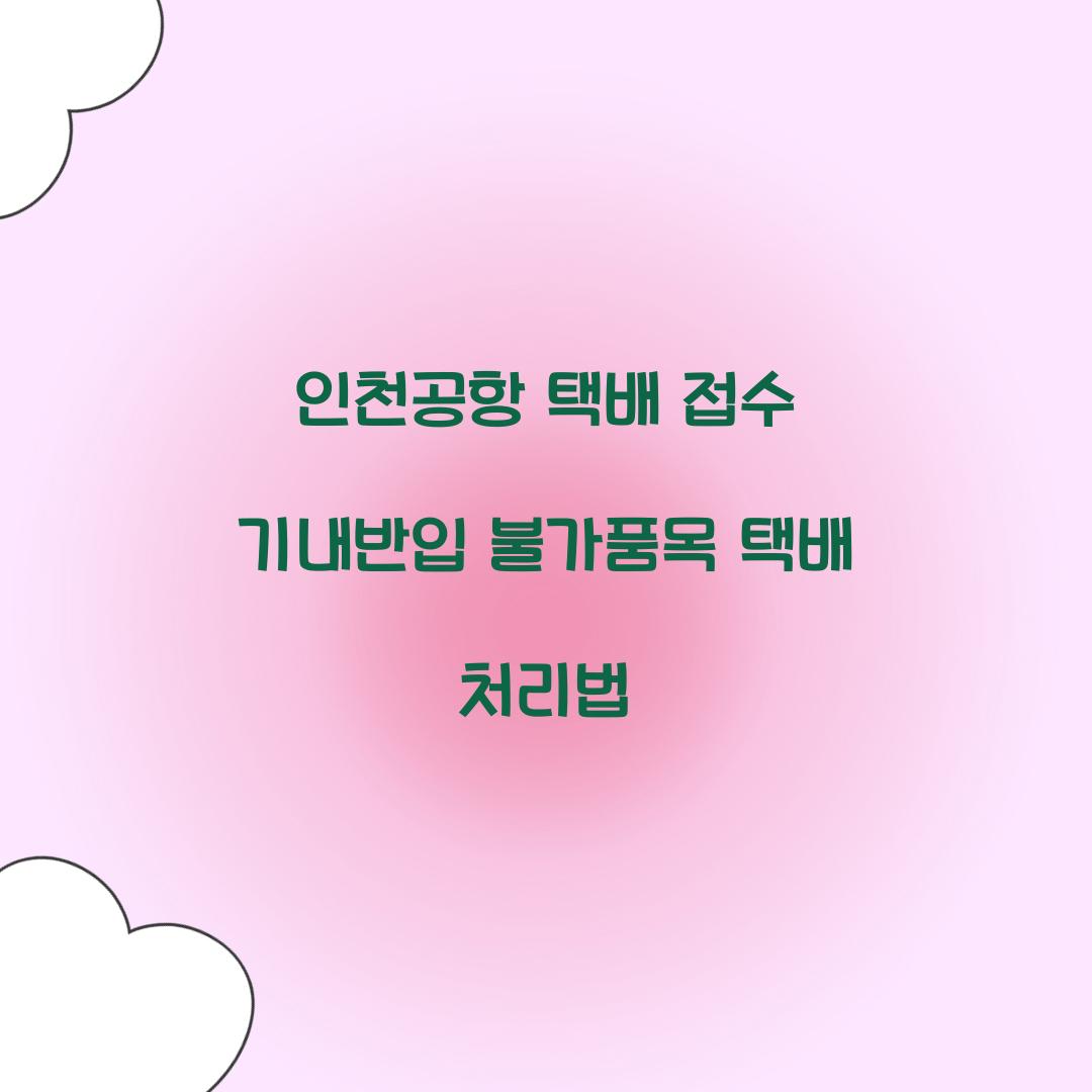 인천공항 택배 접수 기내반입 불가품목 택배 처리법 