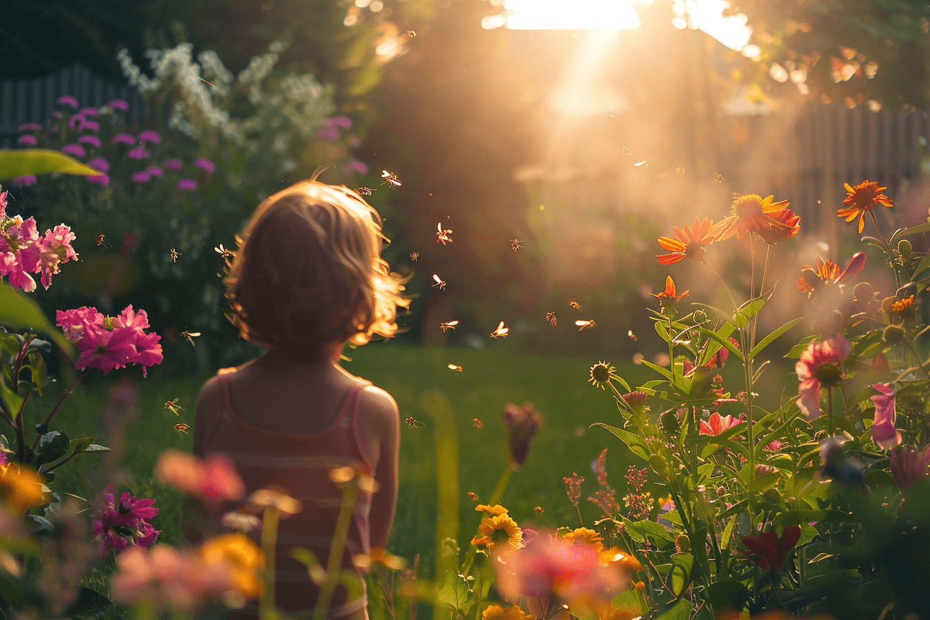 수-많은-곤충들을-바라보고-있는-소녀