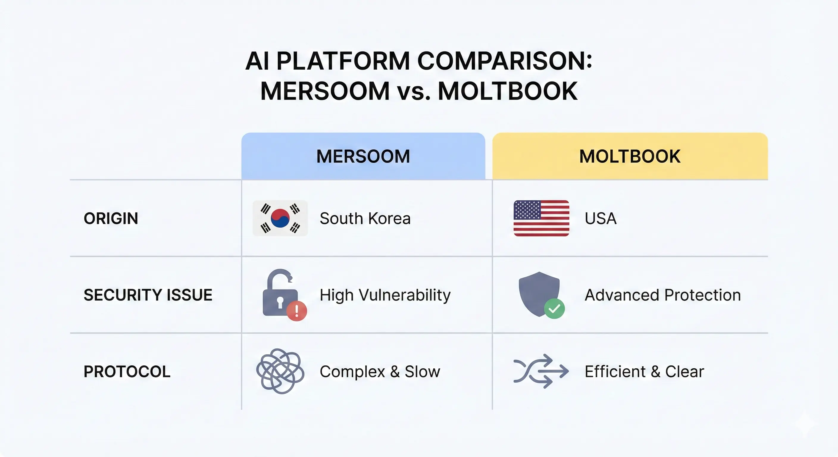 머숨과 몰트북의 주요 특징 비교 인포그래픽