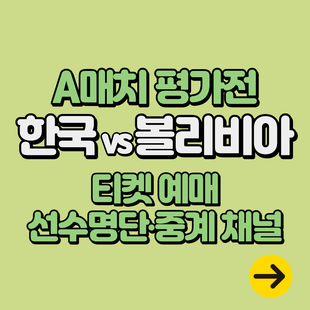 한국 vs 볼리비아 축구 A매치 평가전 경기 일정, 티켓 예매, 장소 (중계채널, 선수명단)
