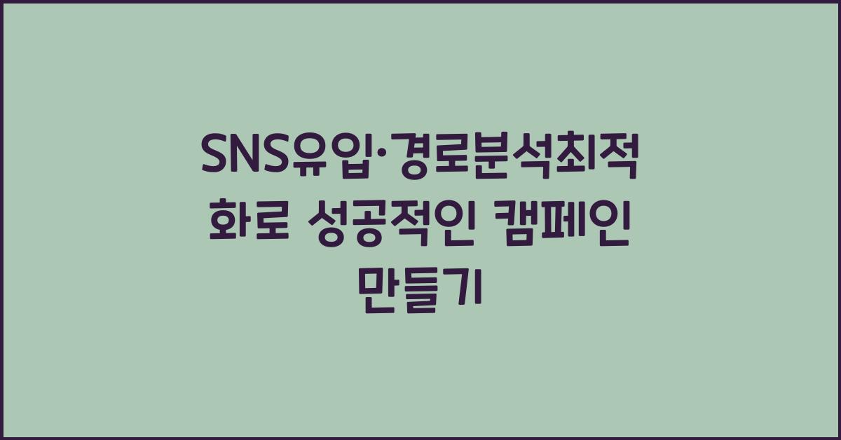 SNS유입·경로분석최적화
